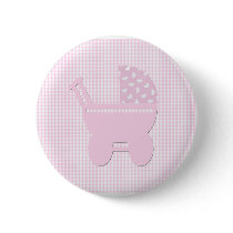 Baby Girl Pink Cute Carriage buttons by happytwitt Baby Girl Pink Cute Carriage buttons