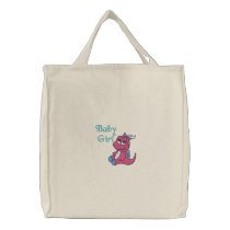 Baby Girl Pink Dino Diaper Bag Tote embroidered bags