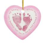 Baby Girl Pink Footprint Photo Ornament