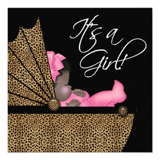 Baby Girl Pink Leopard Baby Shower Invitation