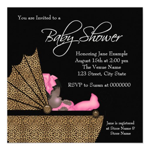 Baby Girl Pink Leopard Baby Shower Invitation