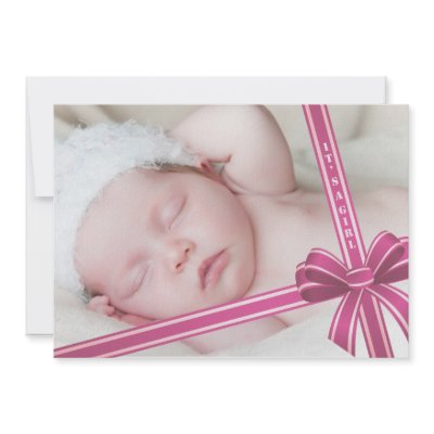 Baby Girl Pink - Photo Birth Announcement by PixiePrints