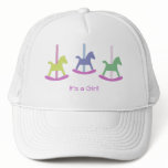 Baby Girl Pink & Purple Rocking Horse Cap Mesh Hats