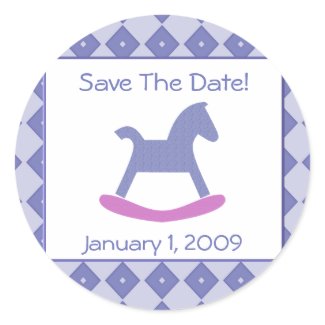 Baby Girl Pink, Purple Toy Horse Stickers sticker