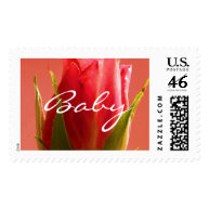 Baby Girl Pink Rose I Postage - Customizable stamp
