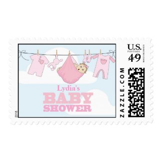Baby Girl Pink Shower Postage Stamps