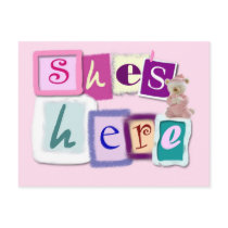 Baby Girl Postcard Announcement by aslentz Baby Girl Postcard Announcement