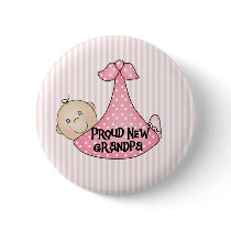 Baby Girl Proud Grandpa buttons