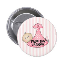 Baby Girl Proud Grandpa Pin