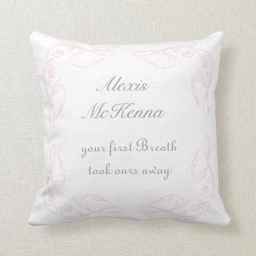 Baby Girl Quote Keepsake Throw Pillow Zazzle