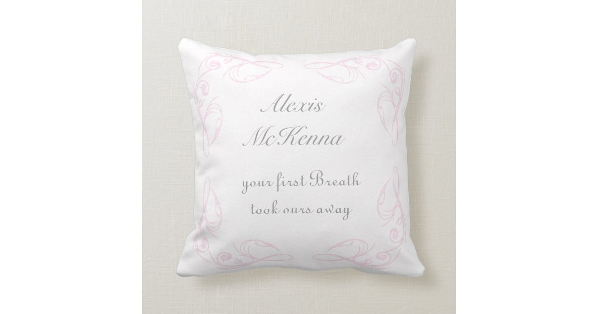 Baby Girl Quote Keepsake Throw Pillow Zazzle