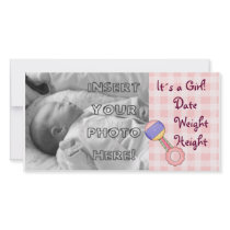 Baby Girl Rattle photo cards by RainbowCards Baby Girl Rattle photo cards