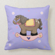 Baby Girl Rocking Horse Pillow pillows