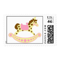 Baby Girl Rocking Horse Stamp