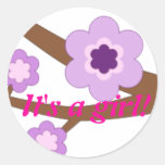 Baby Girl Round Sticker