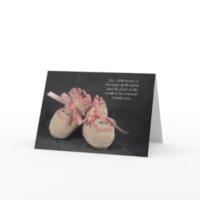 Baby Girl Scripture Congratulations Greeting Card by HeavenlyDaysArt