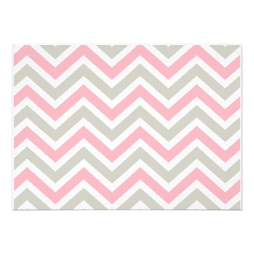 Baby girl shower colorful chevron announcement