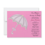 Baby Girl Shower, Cute Baby Umbrella with Gifts, Personalized Announcement