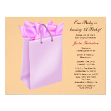 Baby Girl Shower, Cute Baby Umbrella with Gifts, Custom Invitation