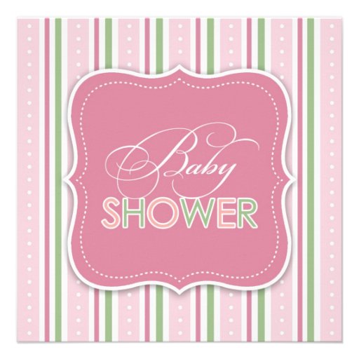 Baby Girl Shower Flat Invitation