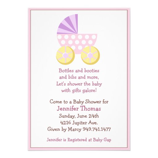 this adorable baby girl themed baby shower invitation is the perfect ...