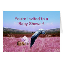 Baby girl shower invitation cards