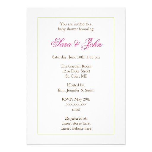 Baby Girl Shower Invitation - Owl Family
