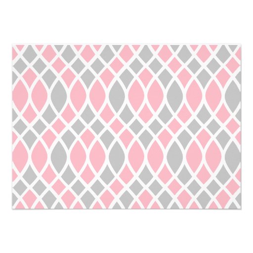 Baby girl shower trellis mosaic personalized invites