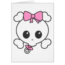Baby Girl Skully Greeting Card