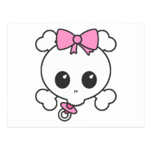 Baby Girl Skully Post Cards