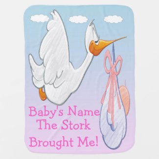 Baby Girl - Stork Cute Baby Blanket