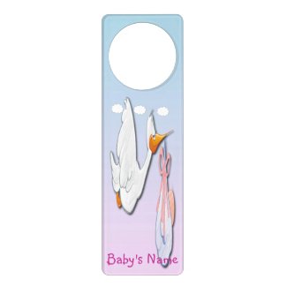 Baby Girl - Stork Door Hanger