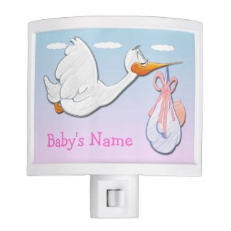 Baby Girl - Stork Night Light