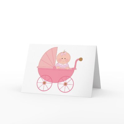 Baby Girl Stroller Cards by Maria_K_Bell