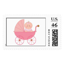 Baby Girl Stroller postage by Maria_K_Bell Baby Girl Stroller postage
