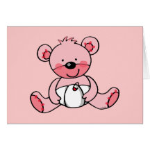 Baby Girl (teddy bear) Greeting Cards