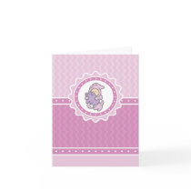 Baby Girl Thank You Card by cutietoots Baby Girl Thank You Card