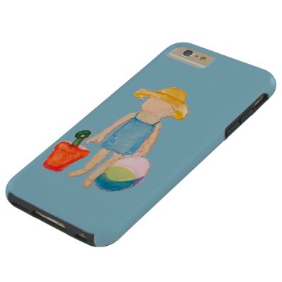 Baby Girl Toddler on Summer Beach Birthday Blue Tough iPhone 6 Plus Case