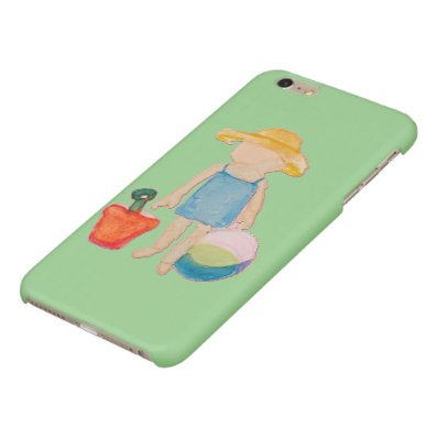 Baby Girl Toddler on Summer Beach Birthday Mint Glossy iPhone 6 Plus Case