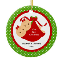 Baby Girl Twins Baby's First Christmas Ornament