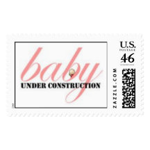 Baby Girl Under Construction Postage Stamp