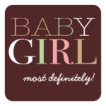Baby Girl Vote Sticker for Gender Reveal Party