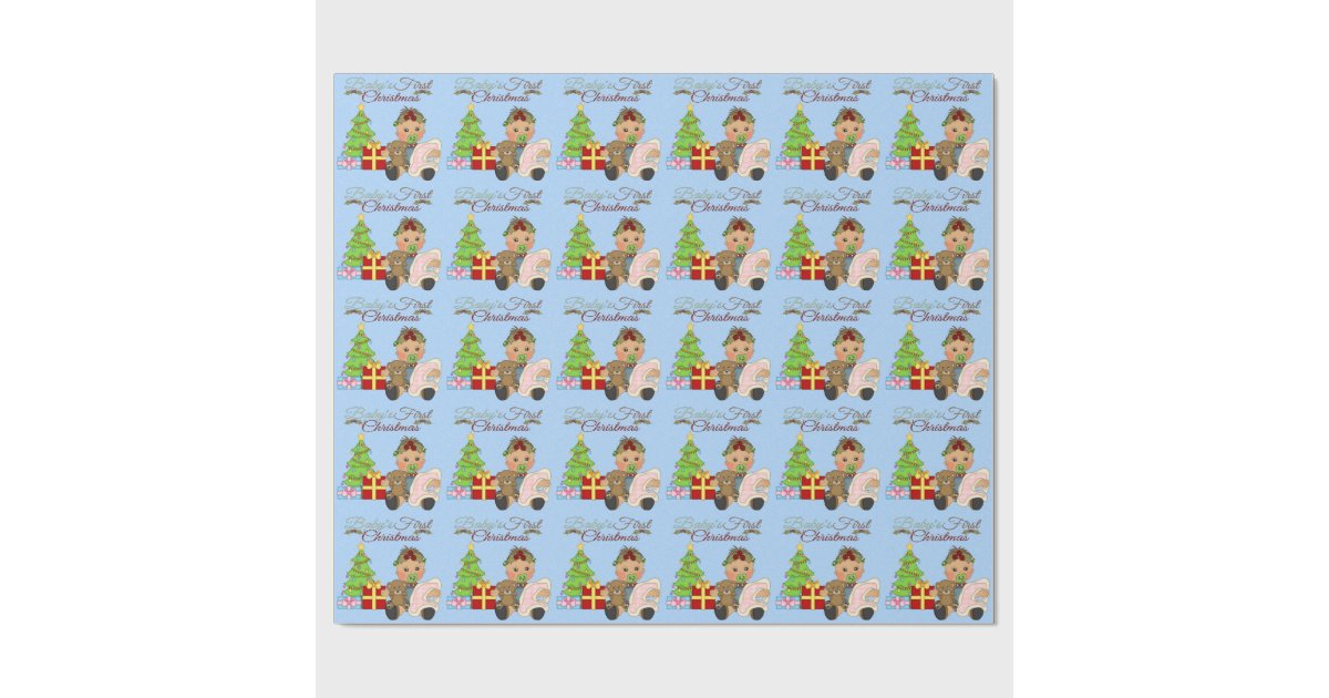 Baby Girl's 1st Christmas Wrapping Paper Zazzle