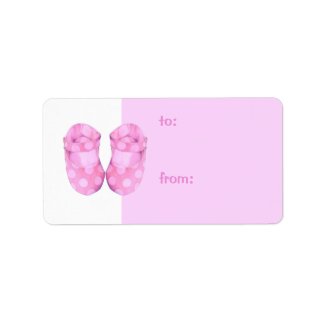 Baby Girls Booties Gift Tag label
