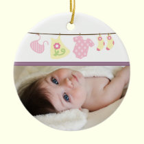 Baby Girl's Laundry Christmas Ornament (lilac) ornaments