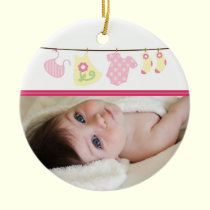 Baby Girl's Laundry Christmas Ornament (pink) ornaments