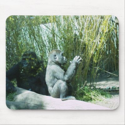Baby Gorilla Mouse Mat by minx267