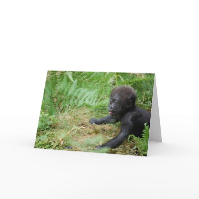 Baby Gorilla Note Card by pulsDesign