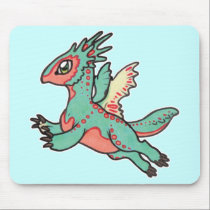 Baby Green Crested Dragon mousepad mousepads