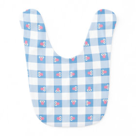 Baby Grover Plaid Pattern Baby Bibs